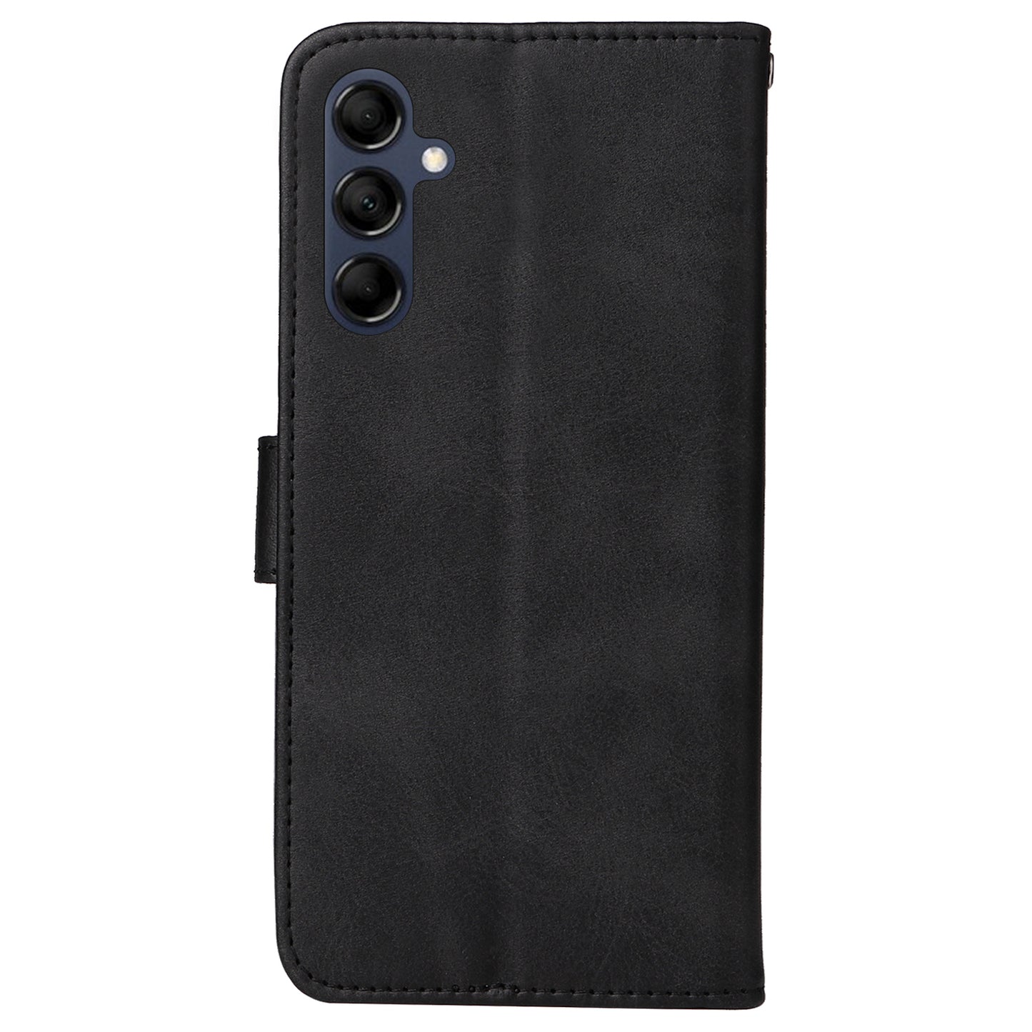 For Samsung Galaxy M14 5G Anti-Dust Phone Shell Calf Texture Stand Phone Case Leather Phone Cover with Strap