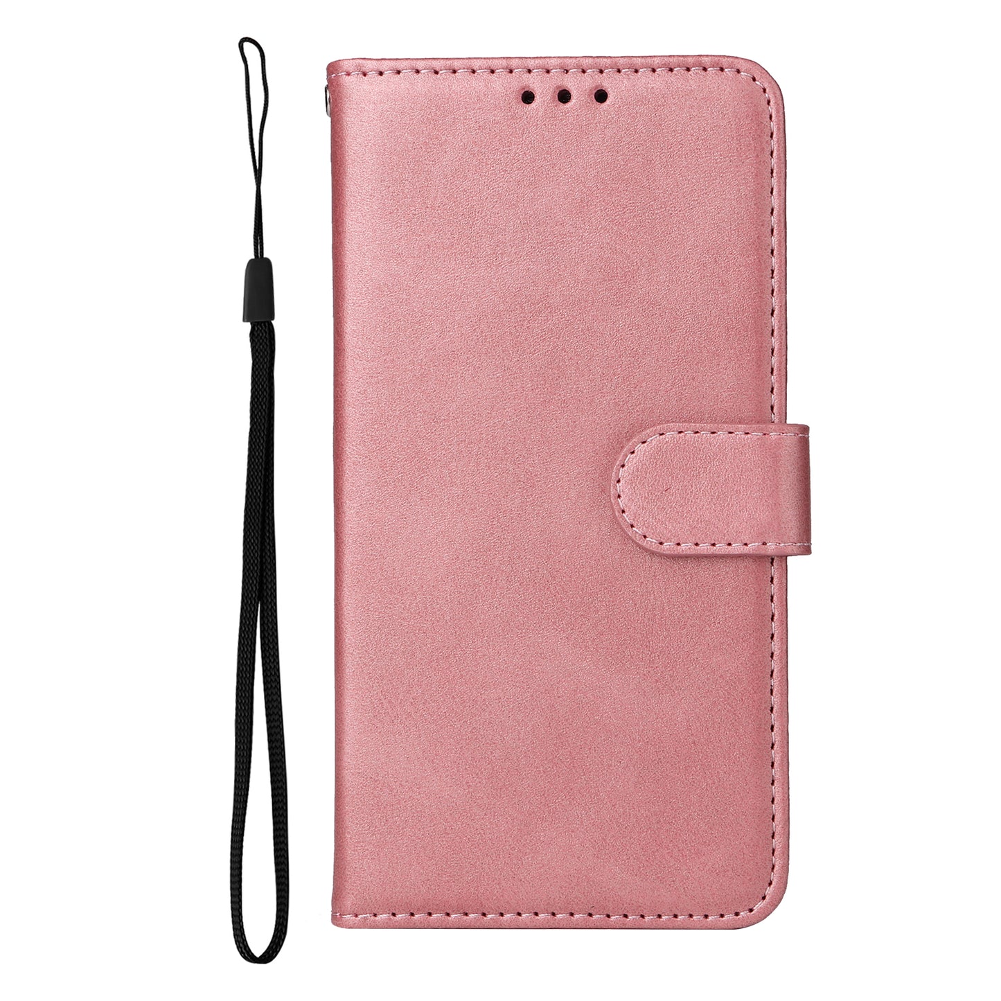 For Samsung Galaxy M14 5G Anti-Dust Phone Shell Calf Texture Stand Phone Case Leather Phone Cover with Strap