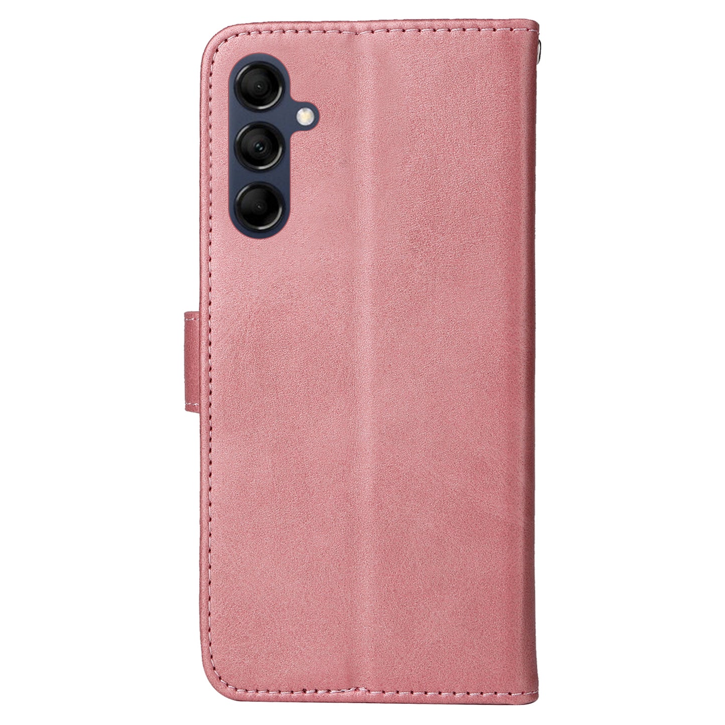 For Samsung Galaxy M14 5G Anti-Dust Phone Shell Calf Texture Stand Phone Case Leather Phone Cover with Strap