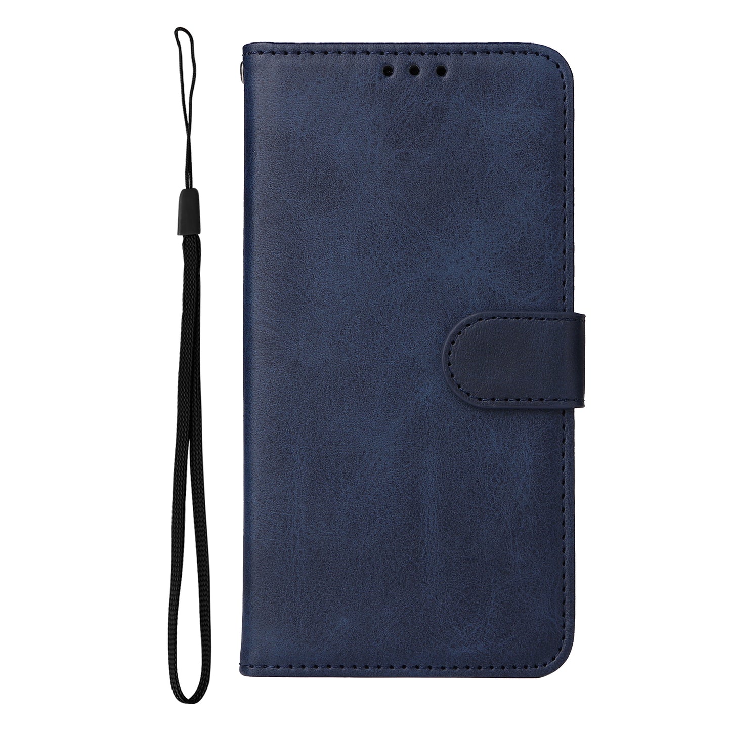 For Samsung Galaxy M14 5G Anti-Dust Phone Shell Calf Texture Stand Phone Case Leather Phone Cover with Strap