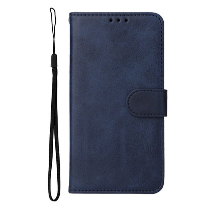 For Samsung Galaxy M14 5G Anti-Dust Phone Shell Calf Texture Stand Phone Case Leather Phone Cover with Strap