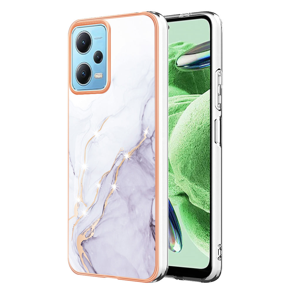 For Xiaomi Poco X5 5G / Redmi Note 12 5G (Global) / (China) / (India) YB IMD Series-2 Marble Pattern IMD TPU Case Cover