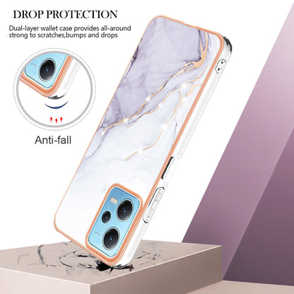 For Xiaomi Poco X5 5G / Redmi Note 12 5G (Global) / (China) / (India) YB IMD Series-2 Marble Pattern IMD TPU Case Cover