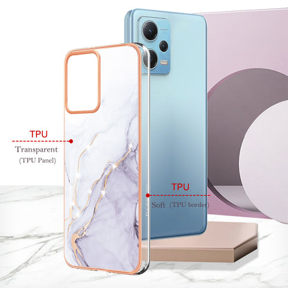 For Xiaomi Poco X5 5G / Redmi Note 12 5G (Global) / (China) / (India) YB IMD Series-2 Marble Pattern IMD TPU Case Cover