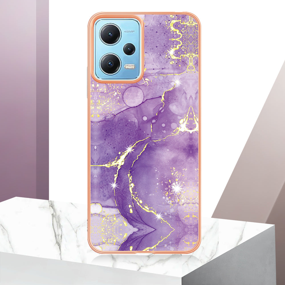 For Xiaomi Poco X5 5G / Redmi Note 12 5G (Global) / (China) / (India) YB IMD Series-2 Marble Pattern IMD TPU Case Cover