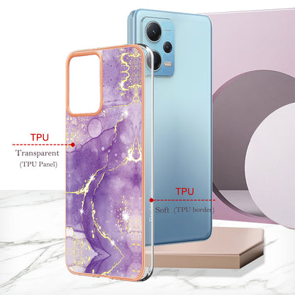 For Xiaomi Poco X5 5G / Redmi Note 12 5G (Global) / (China) / (India) YB IMD Series-2 Marble Pattern IMD TPU Case Cover