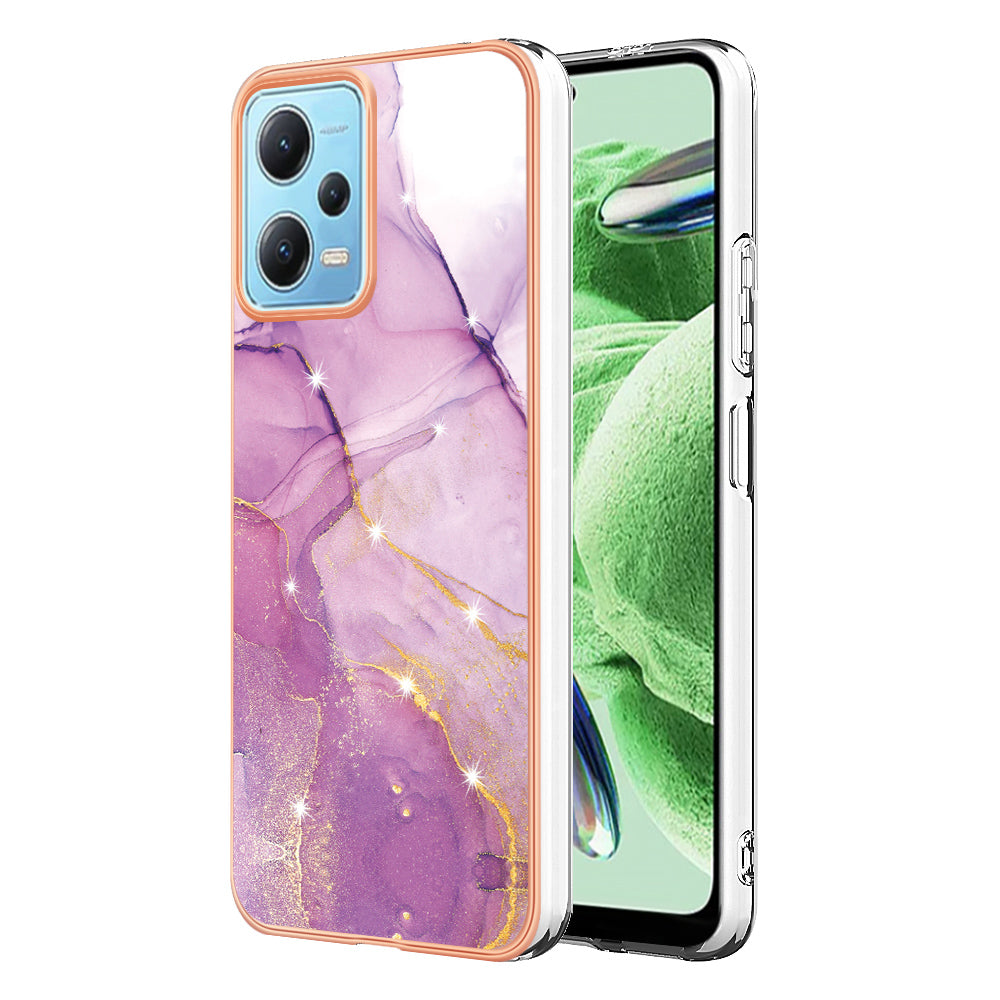For Xiaomi Poco X5 5G / Redmi Note 12 5G (Global) / (China) / (India) YB IMD Series-2 Marble Pattern IMD TPU Case Cover