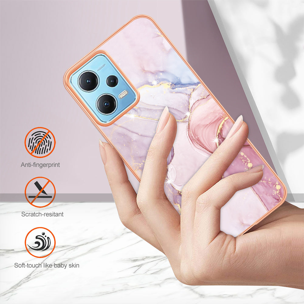 For Xiaomi Poco X5 5G / Redmi Note 12 5G (Global) / (China) / (India) YB IMD Series-2 Marble Pattern IMD TPU Case Cover