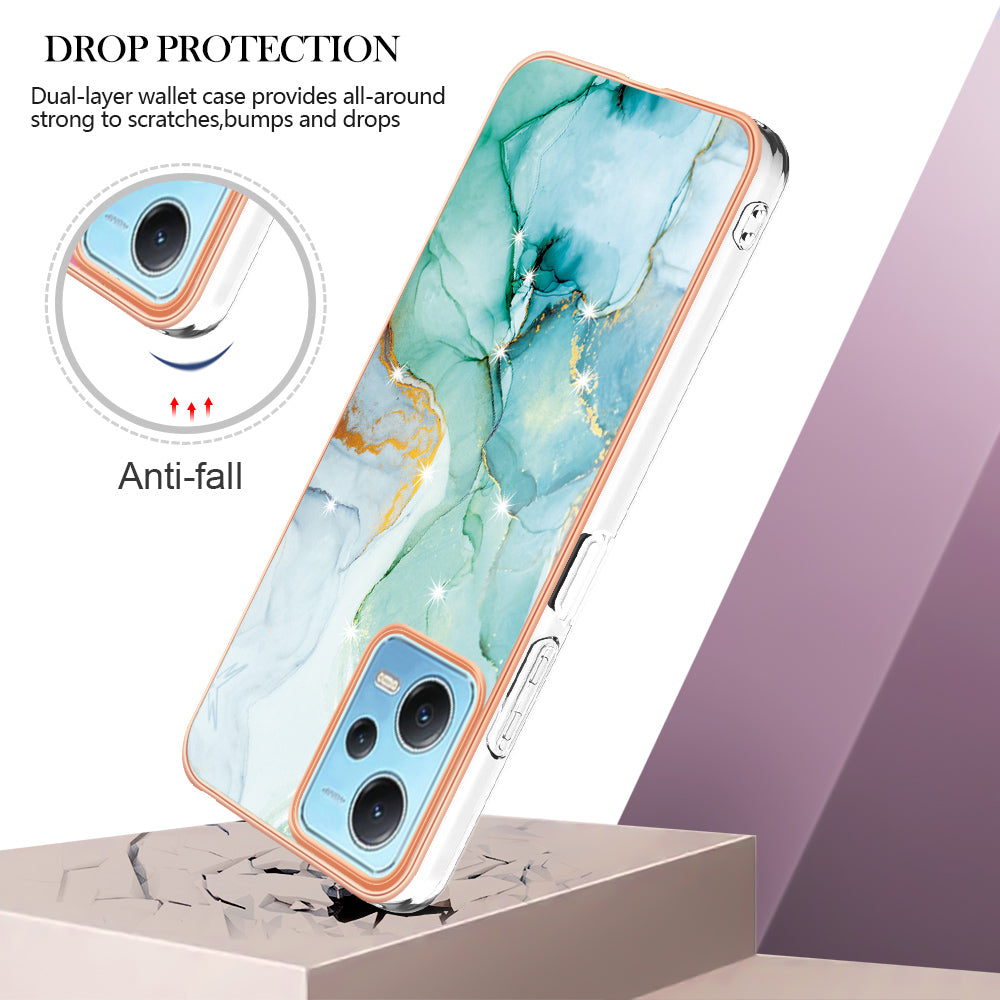 For Xiaomi Poco X5 5G / Redmi Note 12 5G (Global) / (China) / (India) YB IMD Series-2 Marble Pattern IMD TPU Case Cover