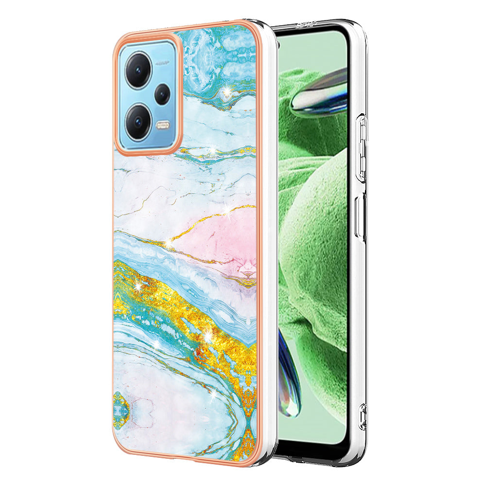 For Xiaomi Poco X5 5G / Redmi Note 12 5G (Global) / (China) / (India) YB IMD Series-2 Marble Pattern IMD TPU Case Cover