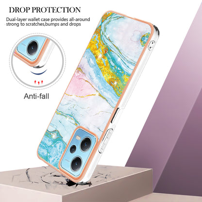 For Xiaomi Poco X5 5G / Redmi Note 12 5G (Global) / (China) / (India) YB IMD Series-2 Marble Pattern IMD TPU Case Cover