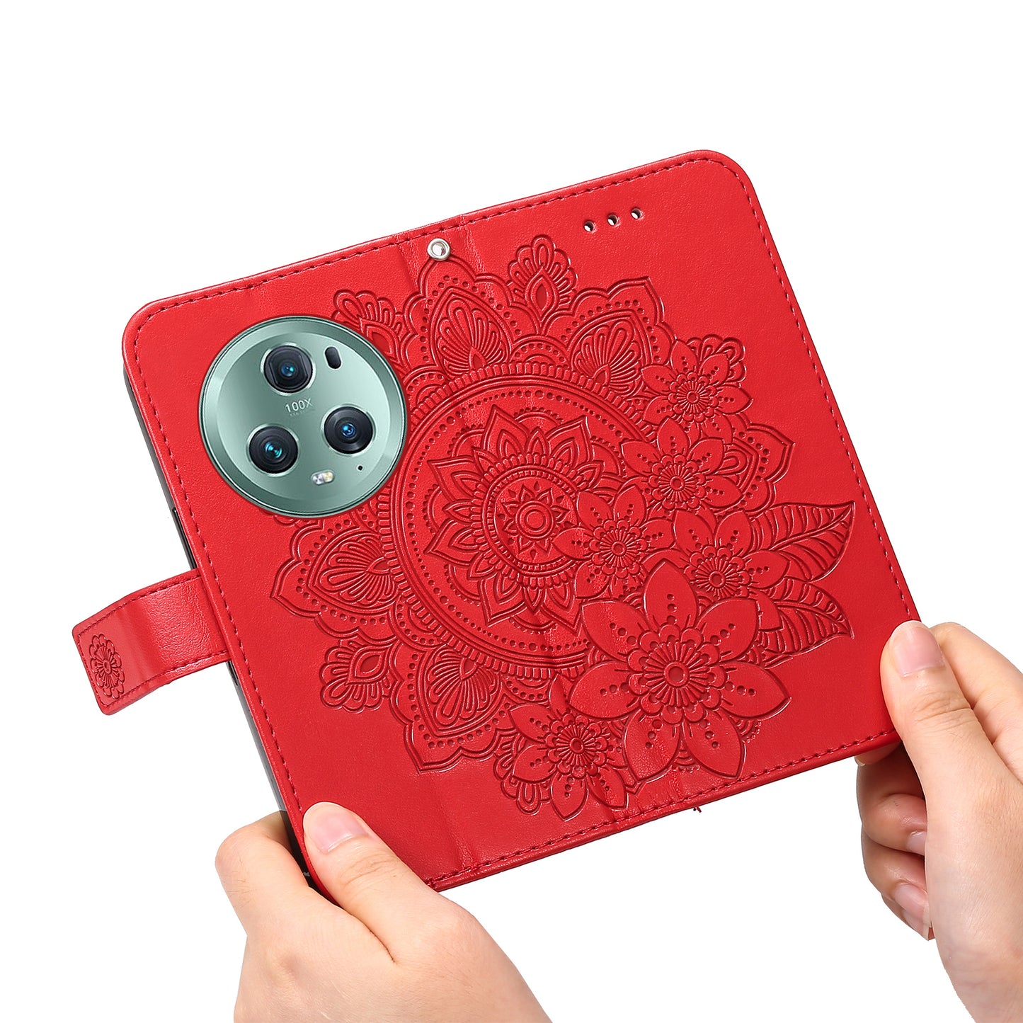 For Honor Magic5 Pro Flower Imprinting Phone Leather Case Stand Wallet Shockproof Phone Cover
