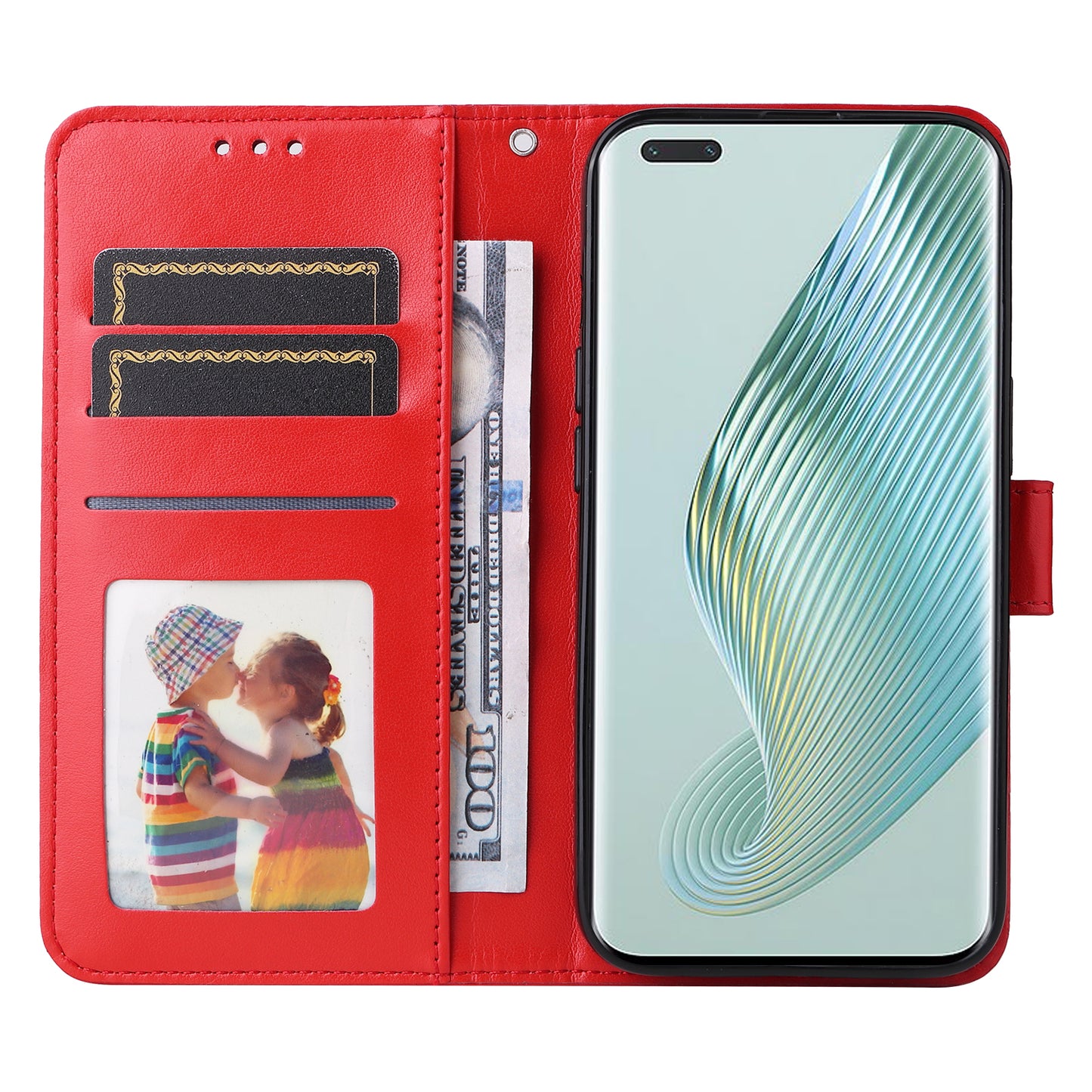 PU Leather Stand Cover for Honor Magic5 Pro Sunflower Imprinted Phone Wallet Case with Strap