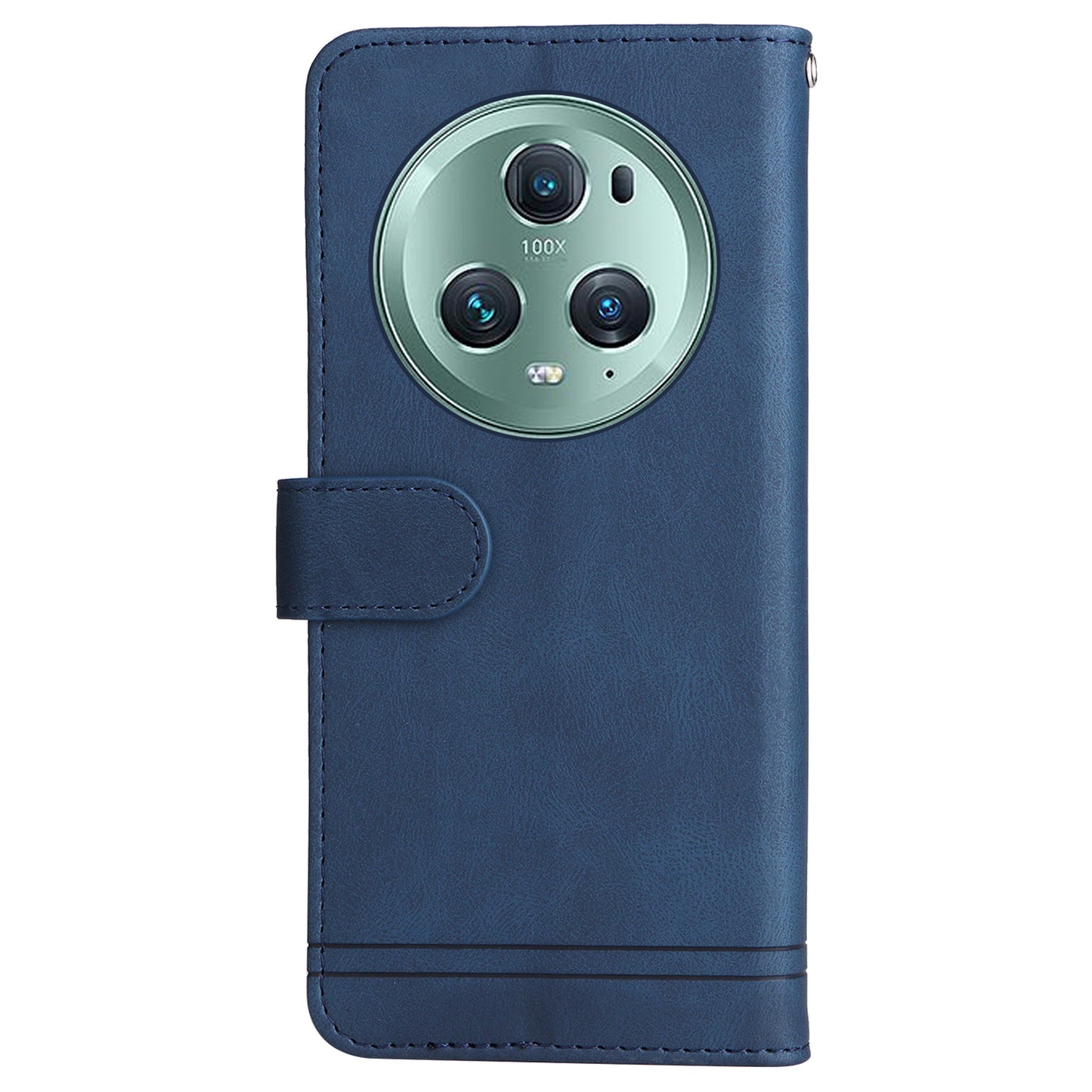 Phone Cover for Honor Magic5 Pro Skin-touch Leather Case Imprinted Lines Wallet Stand Shell