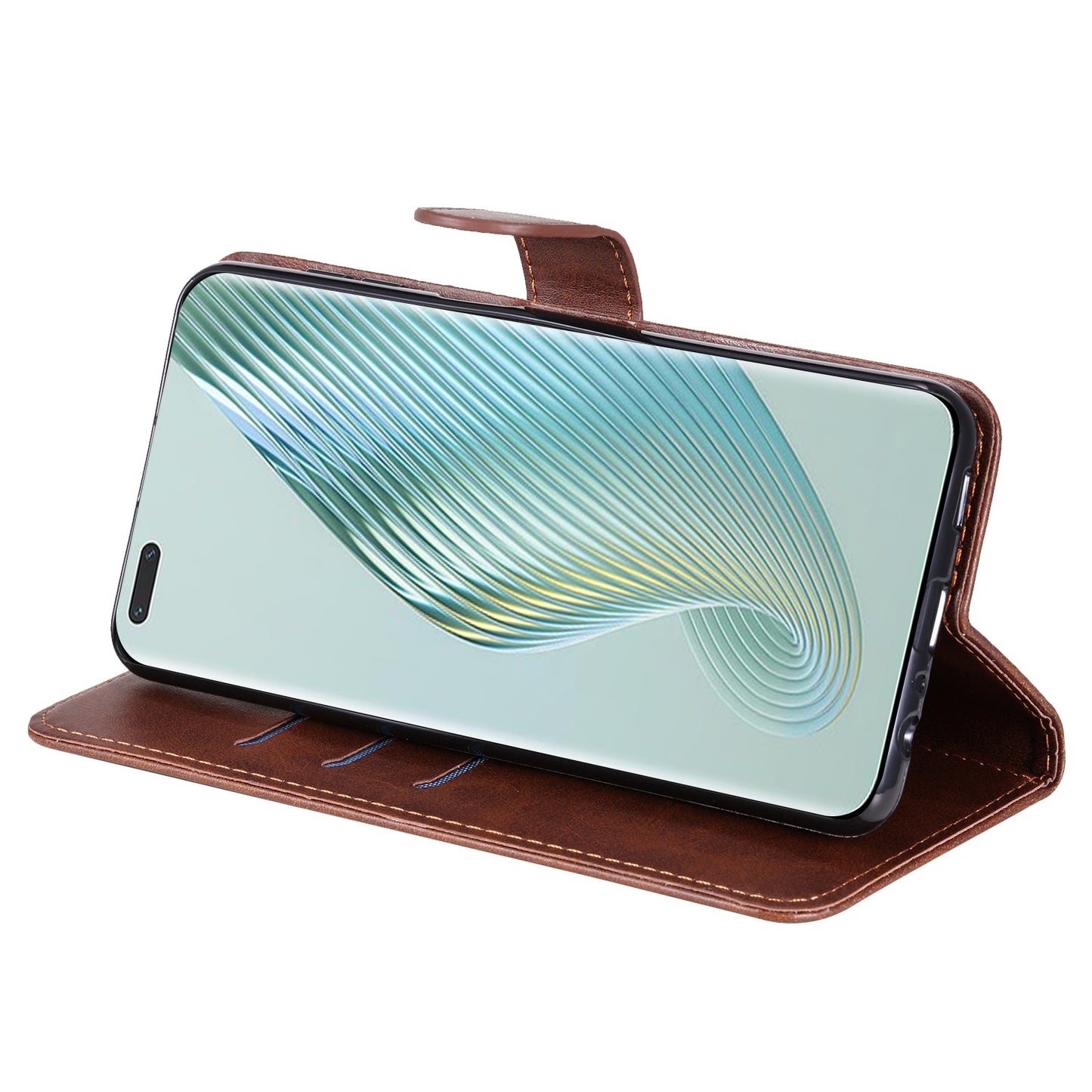 Wallet Phone Cover for Honor Magic5 Pro PU Leather Case Zipper Pocket Calf Texture Stand Shell