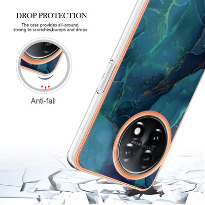 YB IMD Series-16 Style E Phone Case For OnePlus 11 5G , 2.0mm Electroplating IMD Marble Pattern TPU Cover