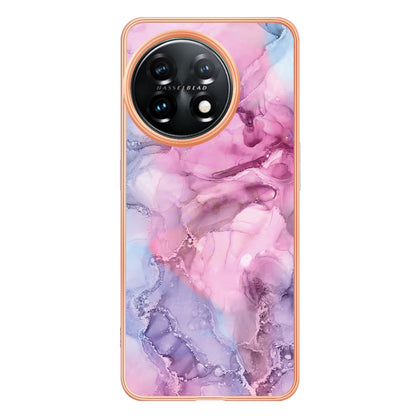 YB IMD Series-16 Style E Phone Case For OnePlus 11 5G , 2.0mm Electroplating IMD Marble Pattern TPU Cover