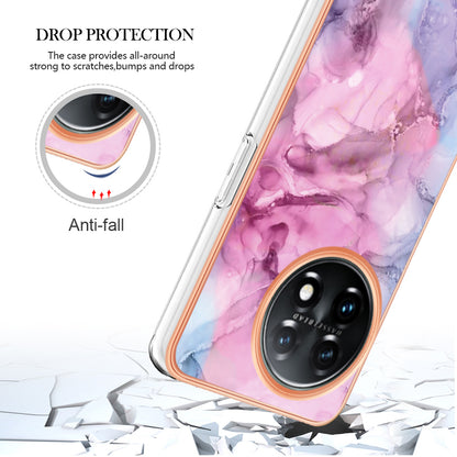 YB IMD Series-16 Style E Phone Case For OnePlus 11 5G , 2.0mm Electroplating IMD Marble Pattern TPU Cover