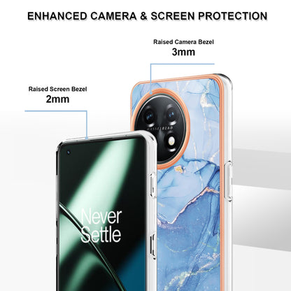YB IMD Series-16 Style E Phone Case For OnePlus 11 5G , 2.0mm Electroplating IMD Marble Pattern TPU Cover