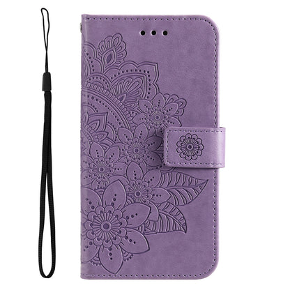 Phone Leather Case for Samsung Galaxy M14 5G Flower Imprinting Stand Wallet Shockproof Phone Cover