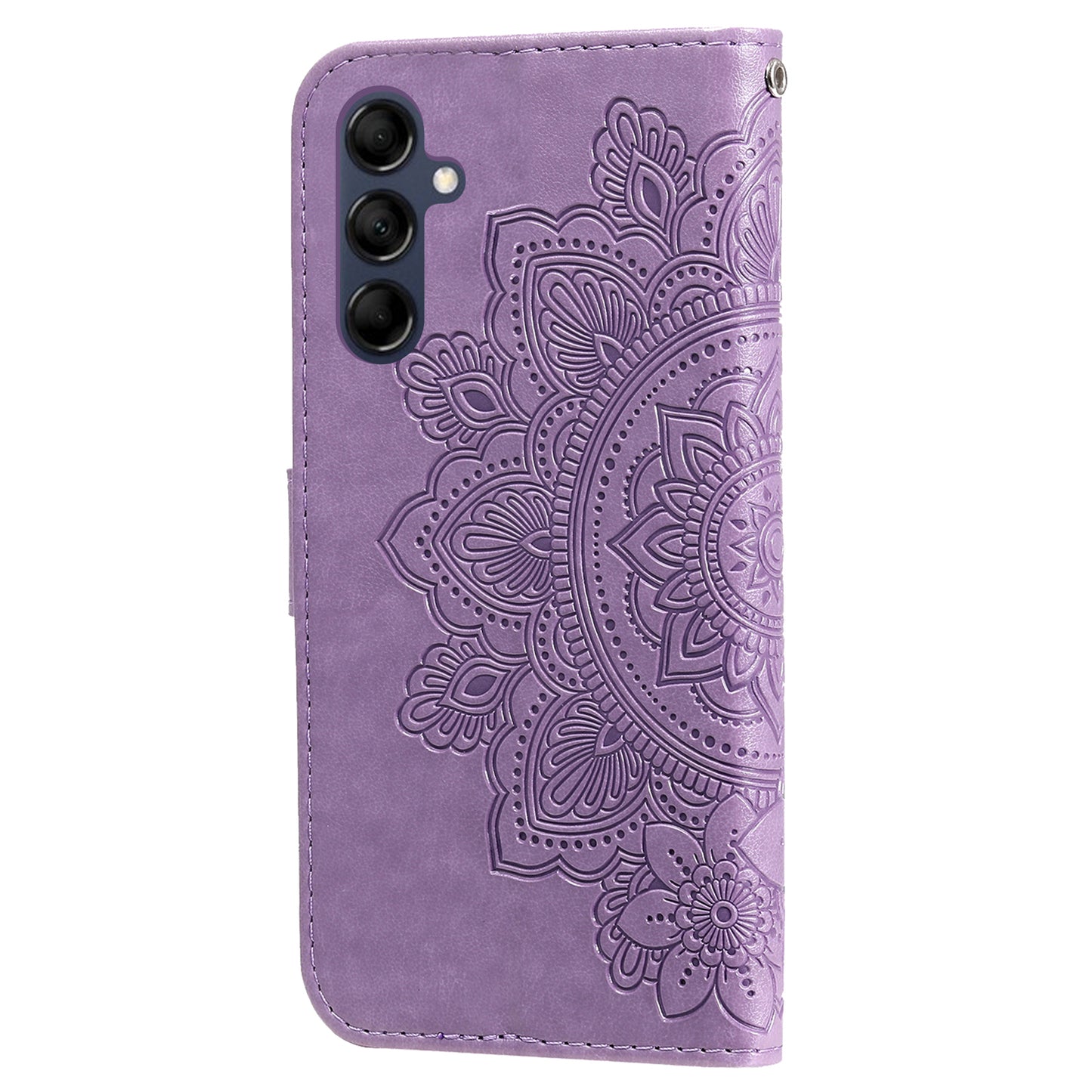 Phone Leather Case for Samsung Galaxy M14 5G Flower Imprinting Stand Wallet Shockproof Phone Cover