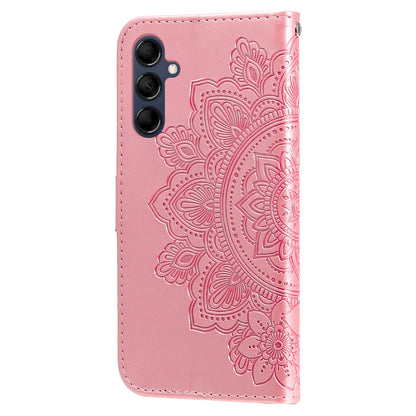 Phone Leather Case for Samsung Galaxy M14 5G Flower Imprinting Stand Wallet Shockproof Phone Cover