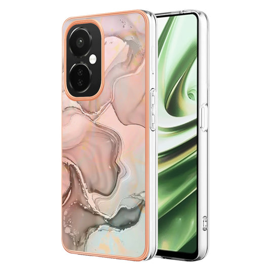 For OnePlus Nord CE 3 5G YB IMD Series-16 Style E  Electroplating IMD Marble Pattern TPU Cover 2.0mm Phone Case