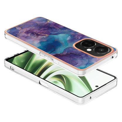 For OnePlus Nord CE 3 5G YB IMD Series-16 Style E  Electroplating IMD Marble Pattern TPU Cover 2.0mm Phone Case