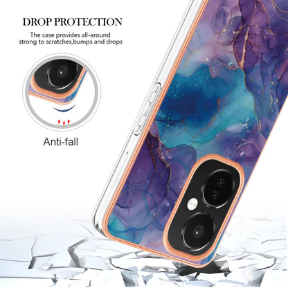 For OnePlus Nord CE 3 5G YB IMD Series-16 Style E  Electroplating IMD Marble Pattern TPU Cover 2.0mm Phone Case