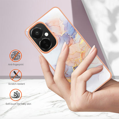 YB IMD Series-1 for OnePlus Nord CE 3 Lite 5G / Nord N30 5G Electroplating Phone Cover Marble Floral Pattern TPU IMD Case