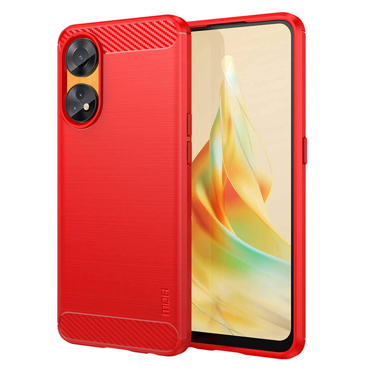 MOFI JK TPU Series-1 For Oppo Reno8 T 4G Carbon Fiber Back Cover Brushed TPU Phone Shell