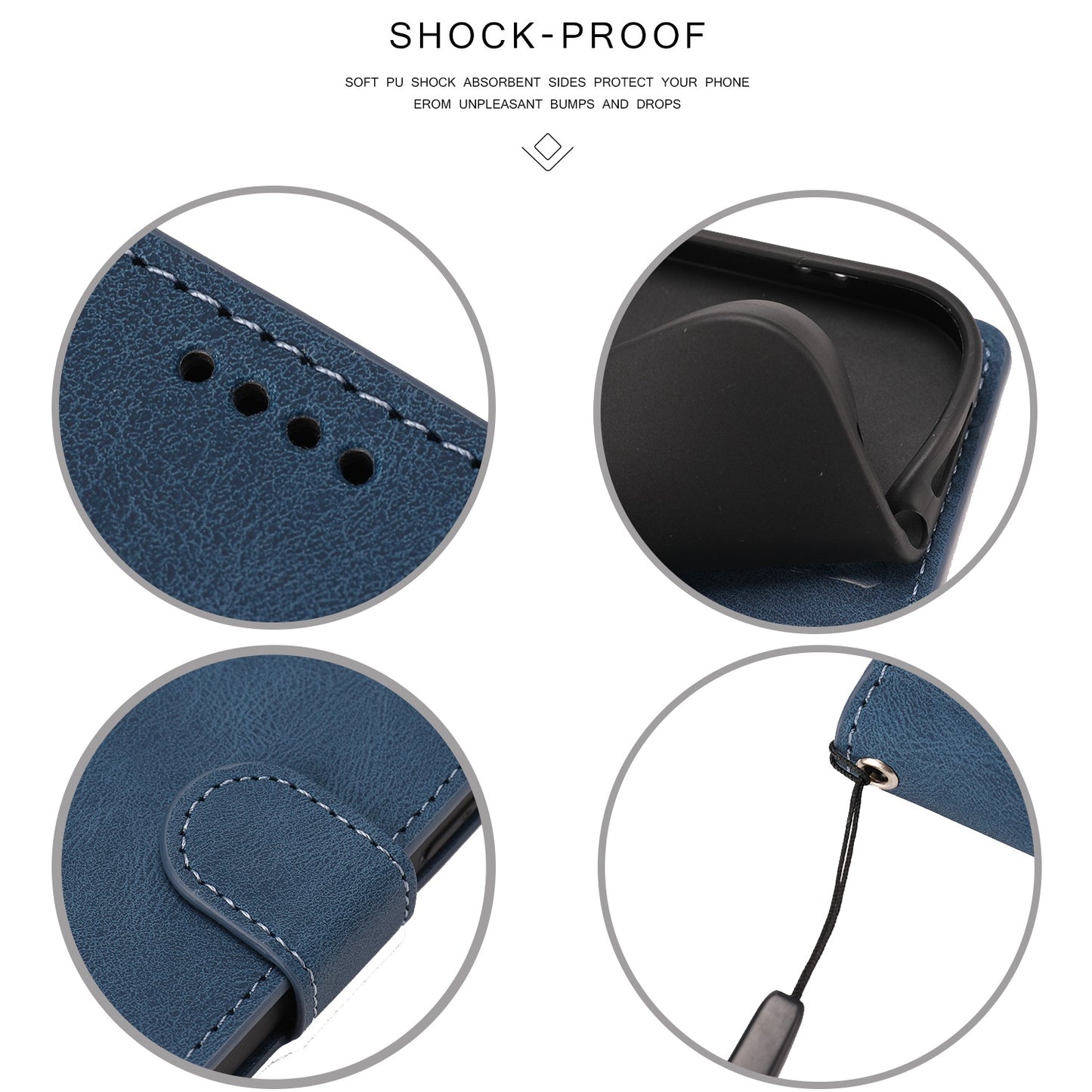 For Oppo Reno8 T 4G Leather Wallet Phone Case Drop-proof Stand Phone Cover with Strap