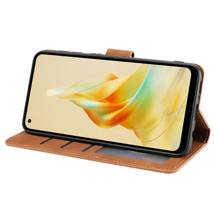 For Oppo Reno8 T 4G Leather Wallet Phone Case Drop-proof Stand Phone Cover with Strap