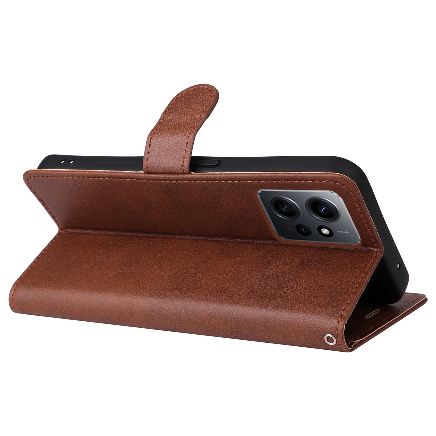 KT Leather Series-2 For Xiaomi Redmi Note 12 4G Flip Stand Protective Shell Solid Color PU Leather Wallet Phone Case