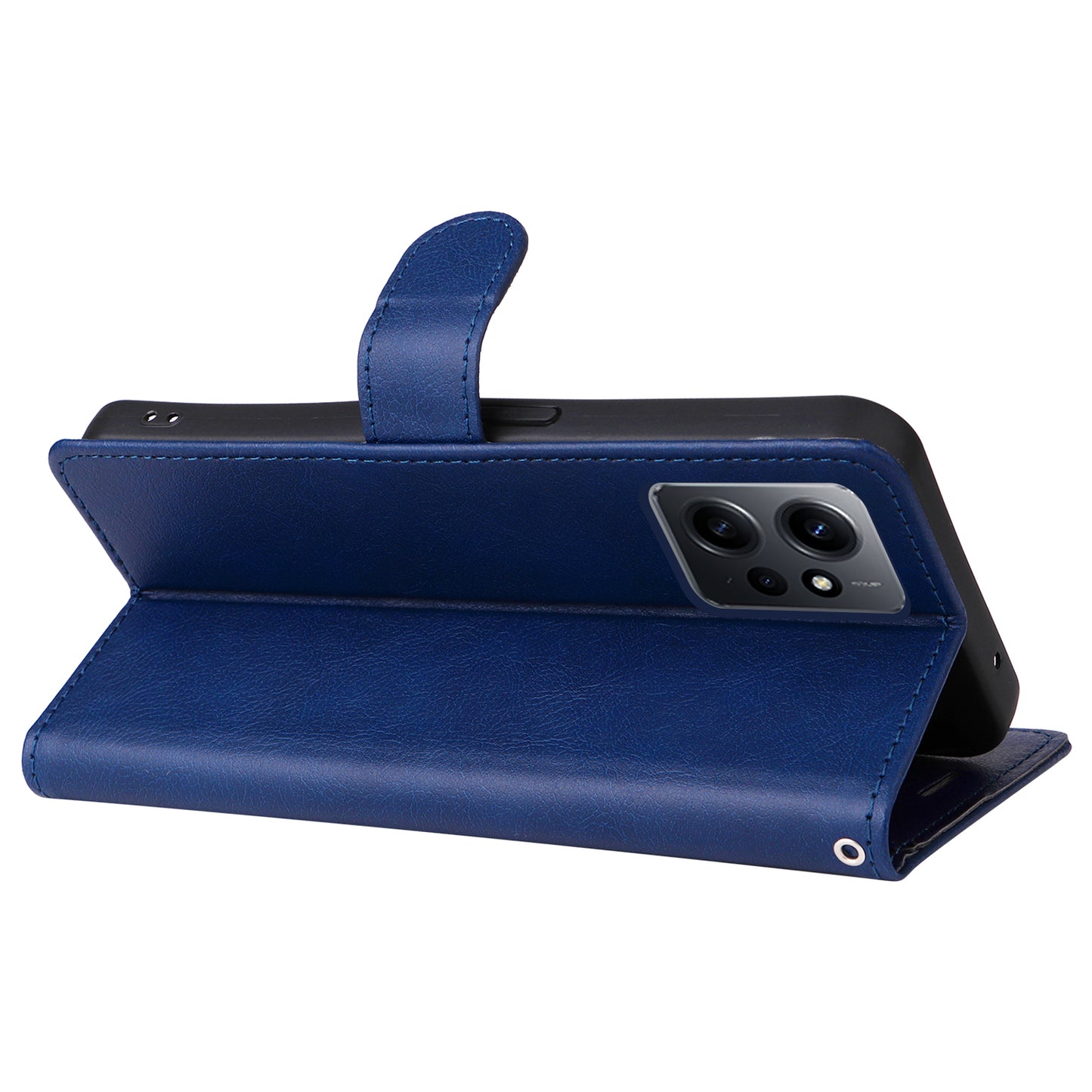 KT Leather Series-2 For Xiaomi Redmi Note 12 4G Flip Stand Protective Shell Solid Color PU Leather Wallet Phone Case