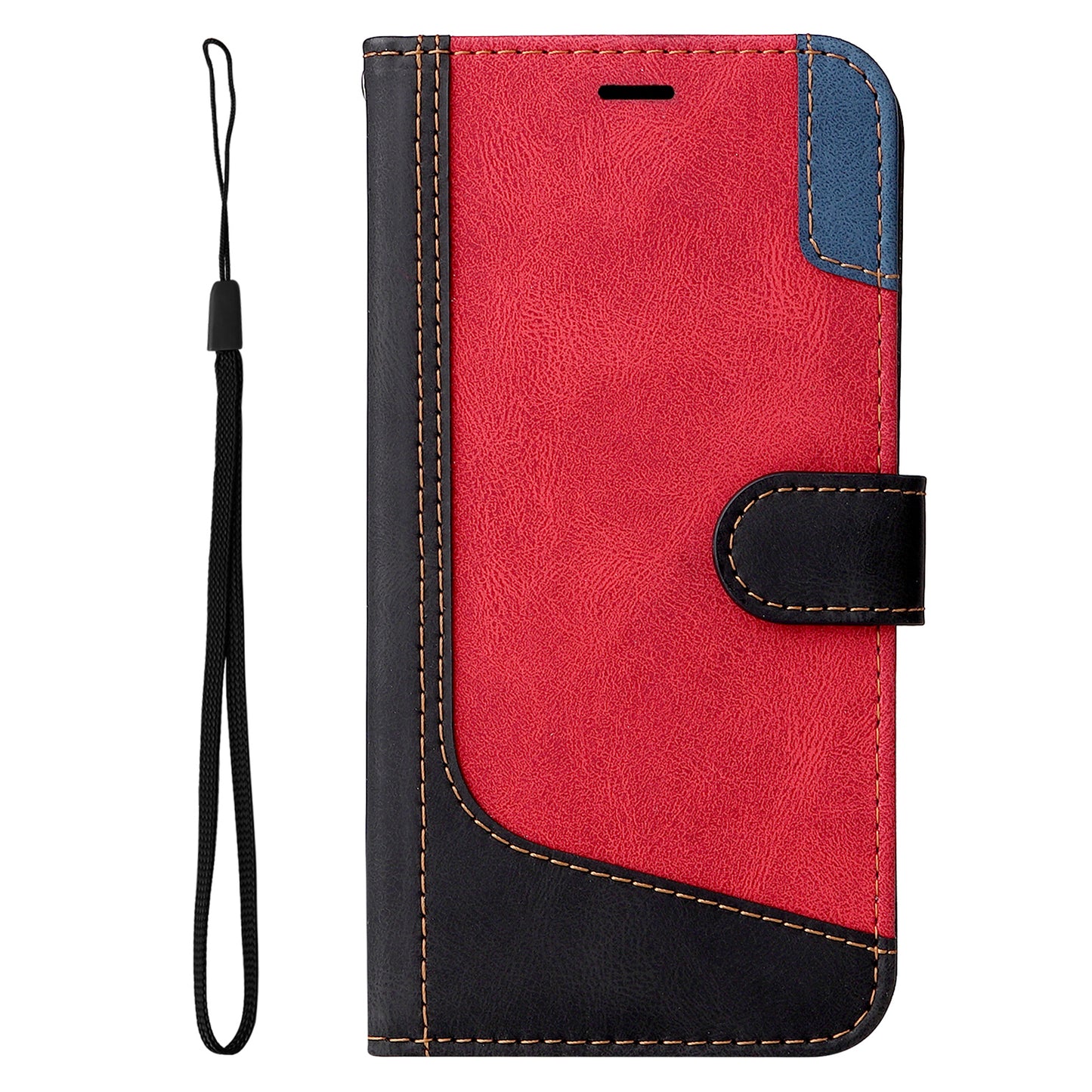 KT Leather Series-5 for Xiaomi Redmi Note 12 4G Drop-proof Stand Phone Case 3-Color Splicing PU Leather Wallet Cover