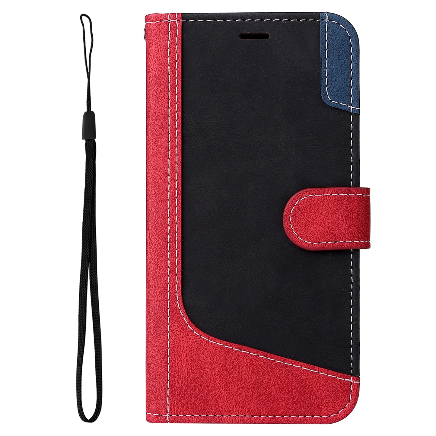 KT Leather Series-5 for Xiaomi Redmi Note 12 4G Drop-proof Stand Phone Case 3-Color Splicing PU Leather Wallet Cover