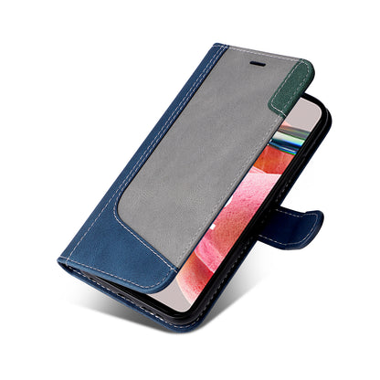 KT Leather Series-5 for Xiaomi Redmi Note 12 4G Drop-proof Stand Phone Case 3-Color Splicing PU Leather Wallet Cover