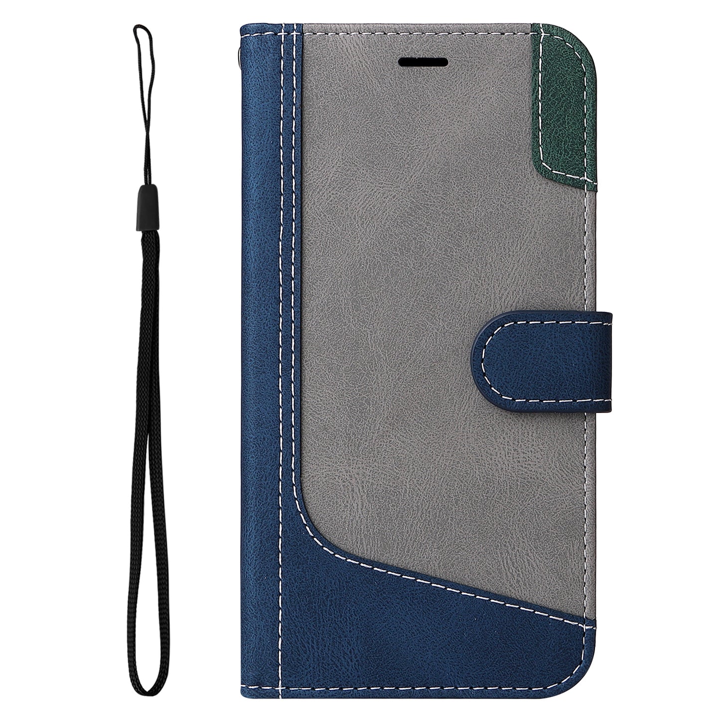 KT Leather Series-5 for Xiaomi Redmi Note 12 4G Drop-proof Stand Phone Case 3-Color Splicing PU Leather Wallet Cover