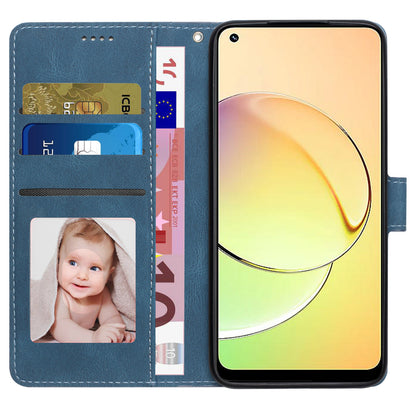 Stand Wallet Cover for Realme 10 4G Drop Resistant PU Leather Phone Case with Strap
