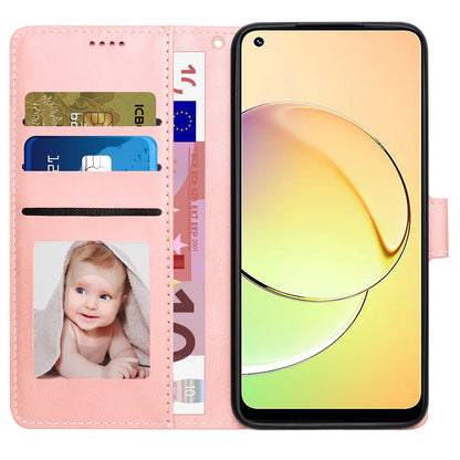 Stand Wallet Cover for Realme 10 4G Drop Resistant PU Leather Phone Case with Strap