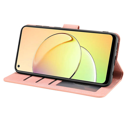 Stand Wallet Cover for Realme 10 4G Drop Resistant PU Leather Phone Case with Strap