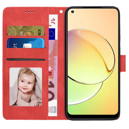 Stand Wallet Cover for Realme 10 4G Drop Resistant PU Leather Phone Case with Strap