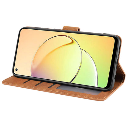 Stand Wallet Cover for Realme 10 4G Drop Resistant PU Leather Phone Case with Strap
