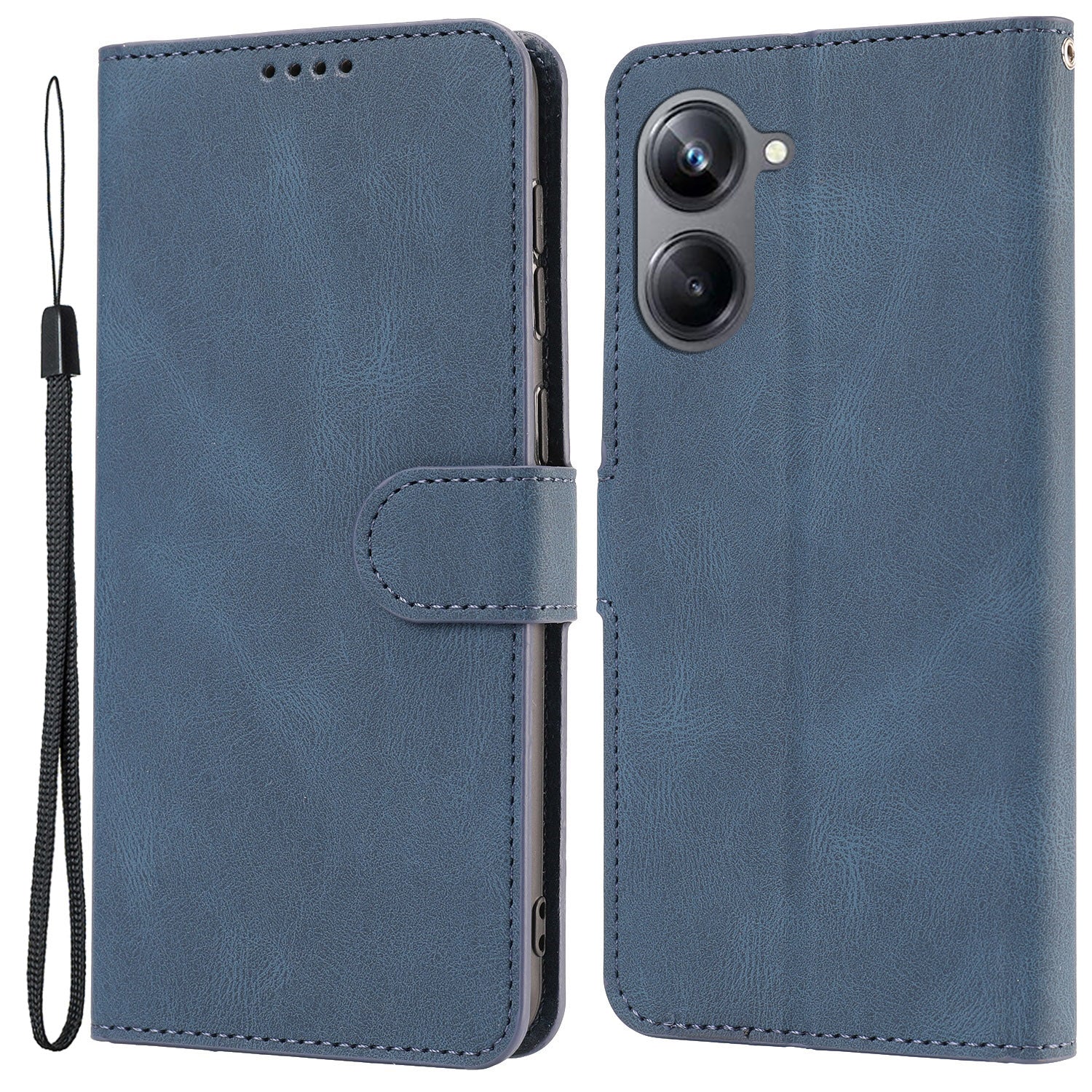 For Realme 10 Pro 5G Wallet Phone Case Anti-Drop Leather Phone Cover with Strap