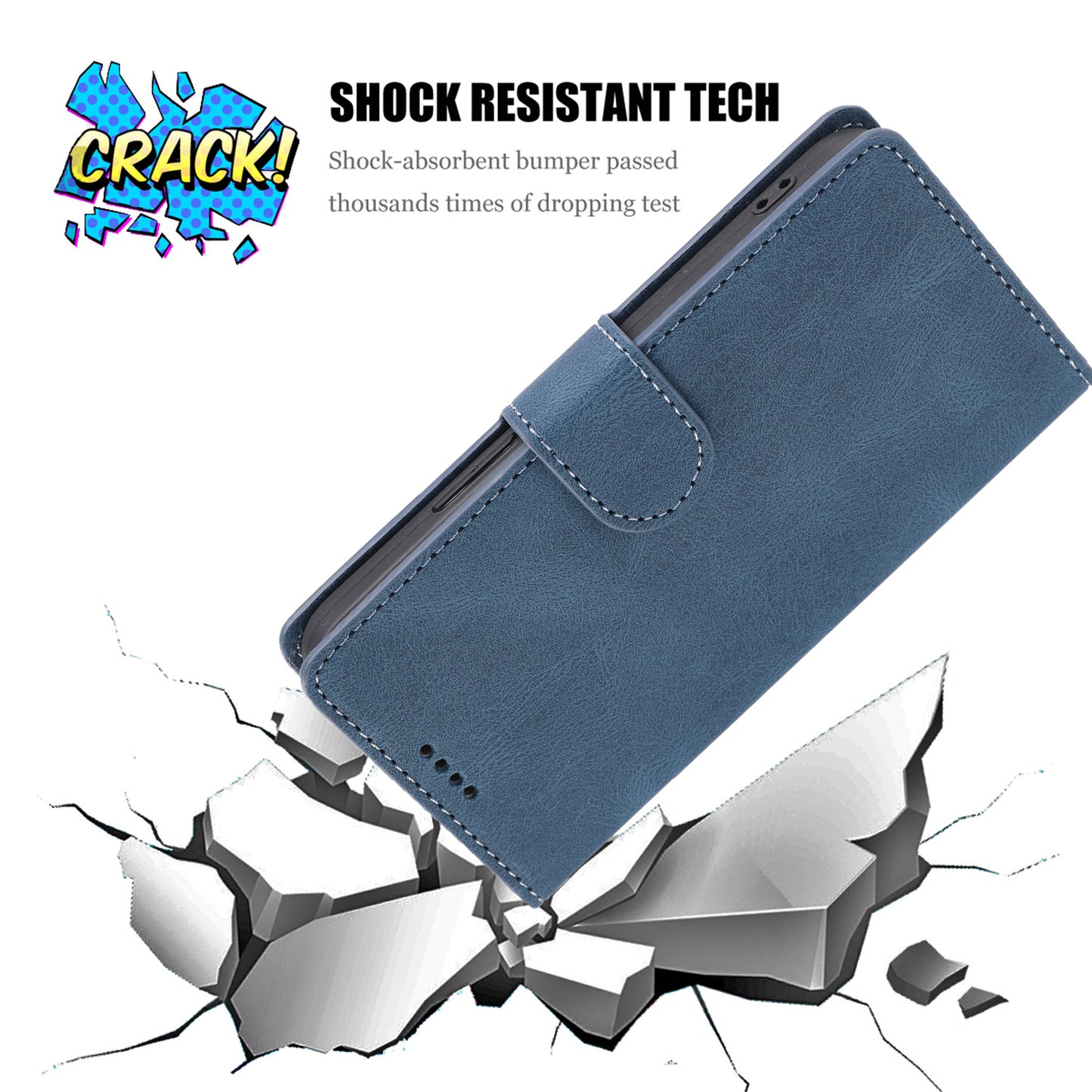 For Oppo A74 4G / F19 Shockproof Case Wallet Phone Shell Anti-Drop Leather Phone Cover with Strap