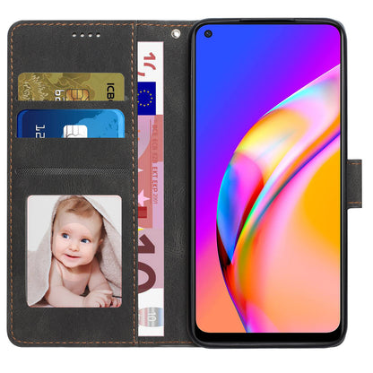 For Oppo A94 5G / Reno5 Z / F19 Pro+ 5G Phone Case PU Leather Wallet Stand Flip Cover with Strap