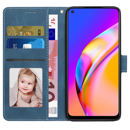 For Oppo A94 5G / Reno5 Z / F19 Pro+ 5G Phone Case PU Leather Wallet Stand Flip Cover with Strap