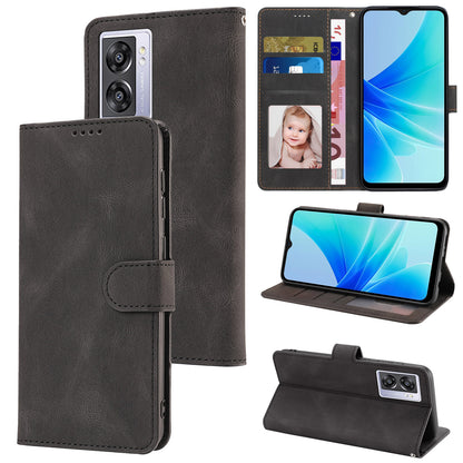 Leather Phone Case for Oppo A57 (2022) 5G / A77 5G / A97 5G / Realme Q5i / V23 5G / Narzo 50 5G / OnePlus Nord N300 5G , Wallet Stand Flip Cover