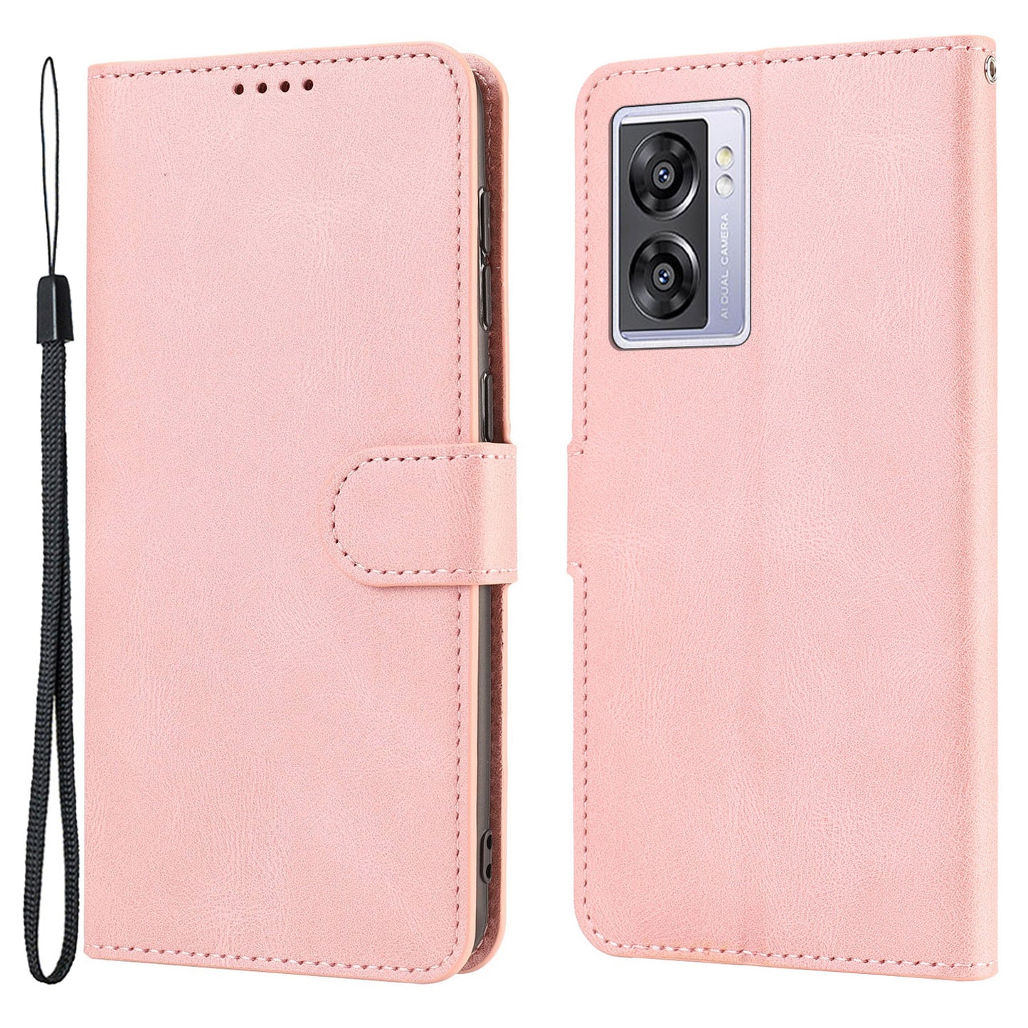 Leather Phone Case for Oppo A57 (2022) 5G / A77 5G / A97 5G / Realme Q5i / V23 5G / Narzo 50 5G / OnePlus Nord N300 5G , Wallet Stand Flip Cover